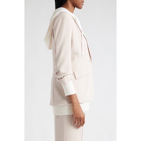 NWT $595 Cinq à Sept Khloe Blazer with Hooded Knit Bib Sz 2 - Picture 4 of 8